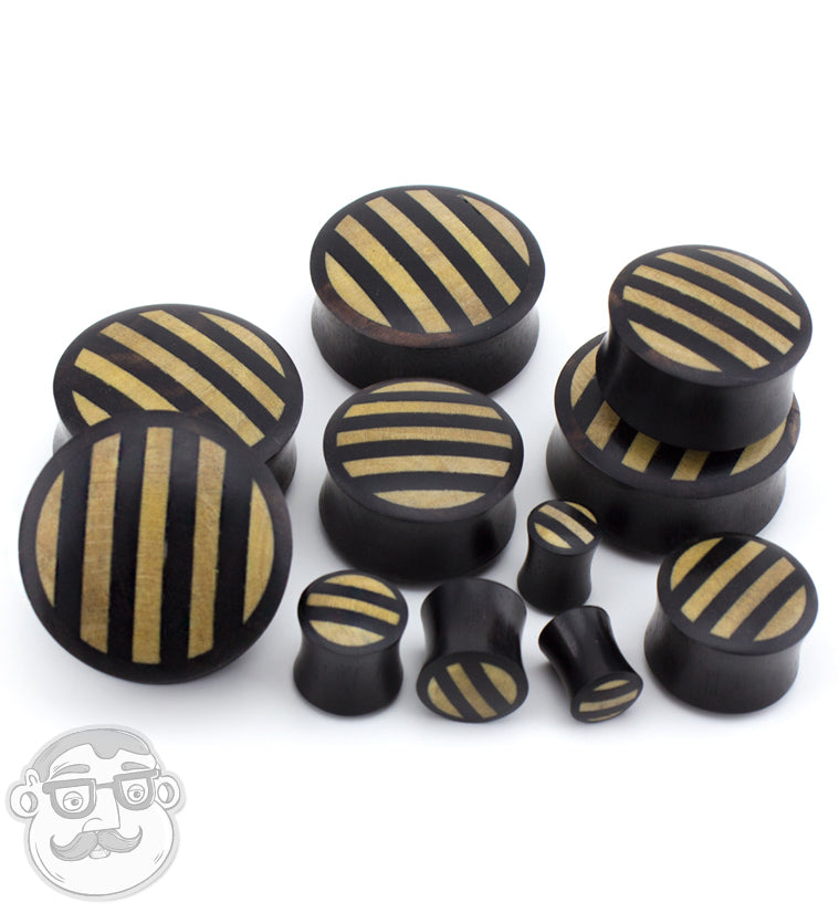 Areng Wooden Plugs With Striped Inlay