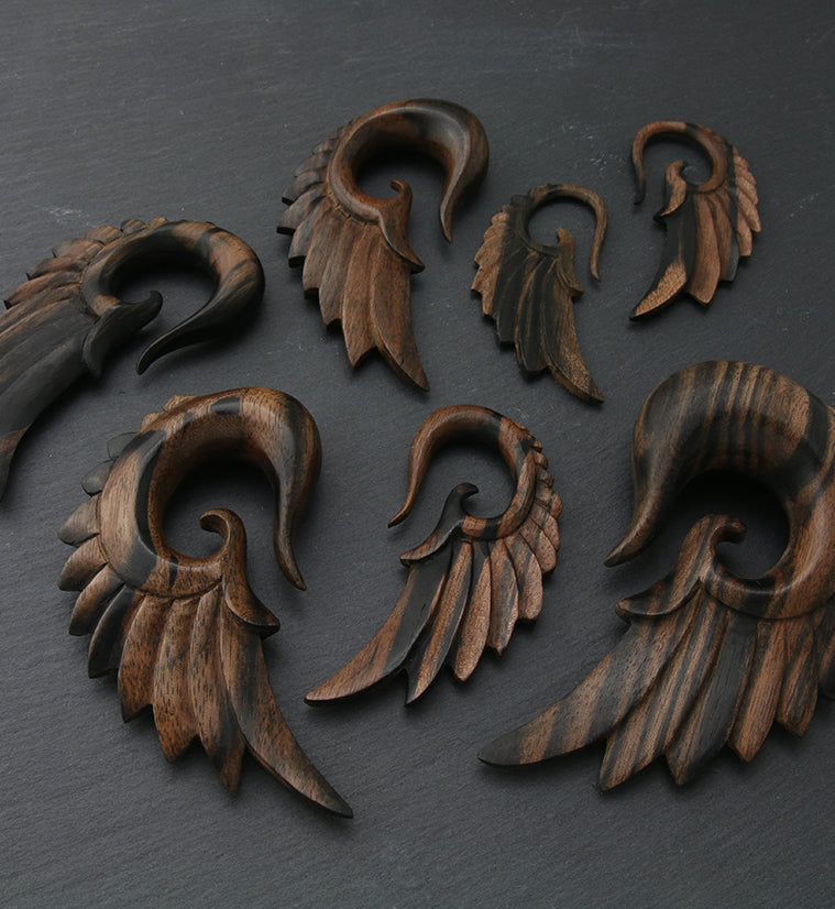 Areng Wood Angel Wing Hanger Plugs