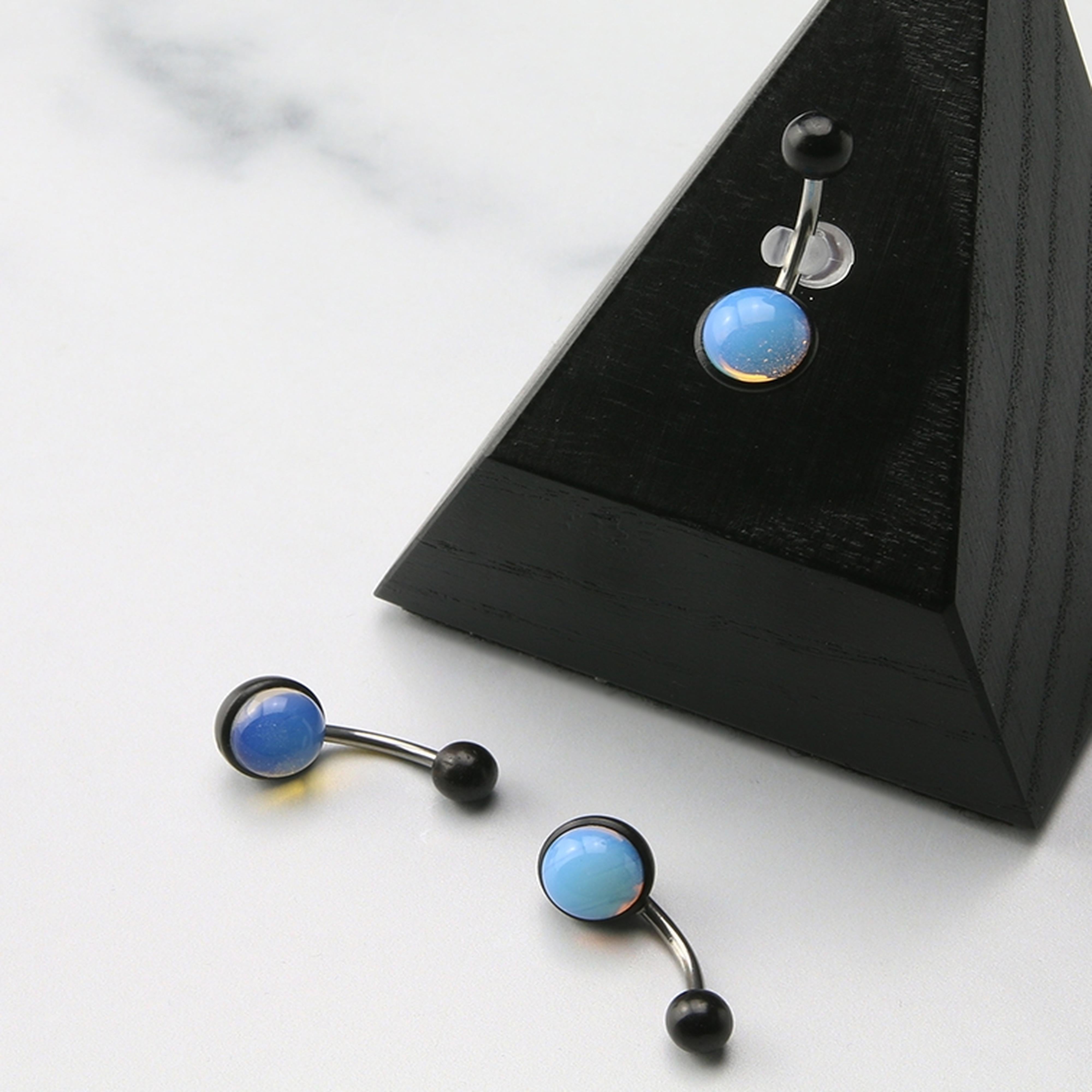 Opalite X Areng Wood Belly Button Ring