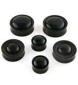 Areng Wood Plugs with Obsidian Inlay