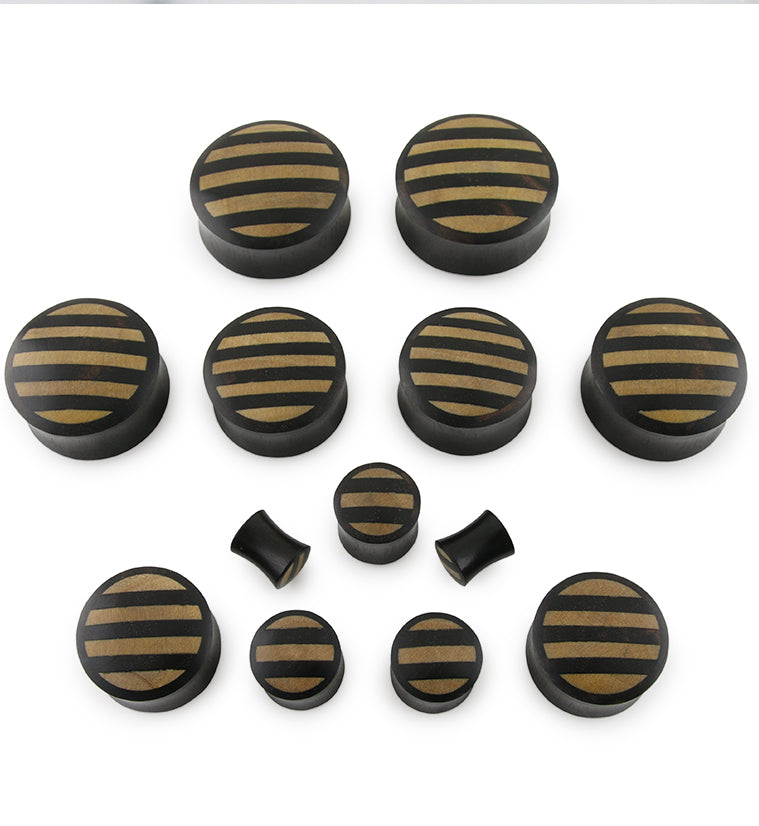 Areng Wooden Plugs With Striped Inlay