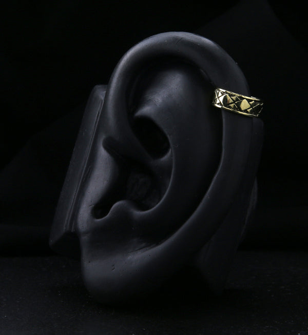 Argyle Brass Ear Cuff