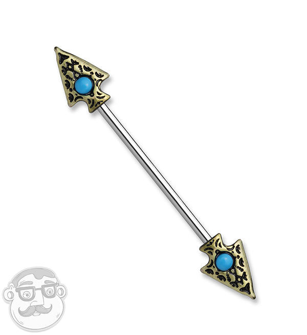 Arrowhead Turquoise Industrial Barbell