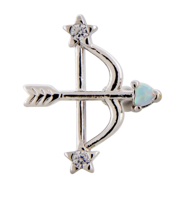 Astral Arrow CZ White Opalite Cartilage Barbell