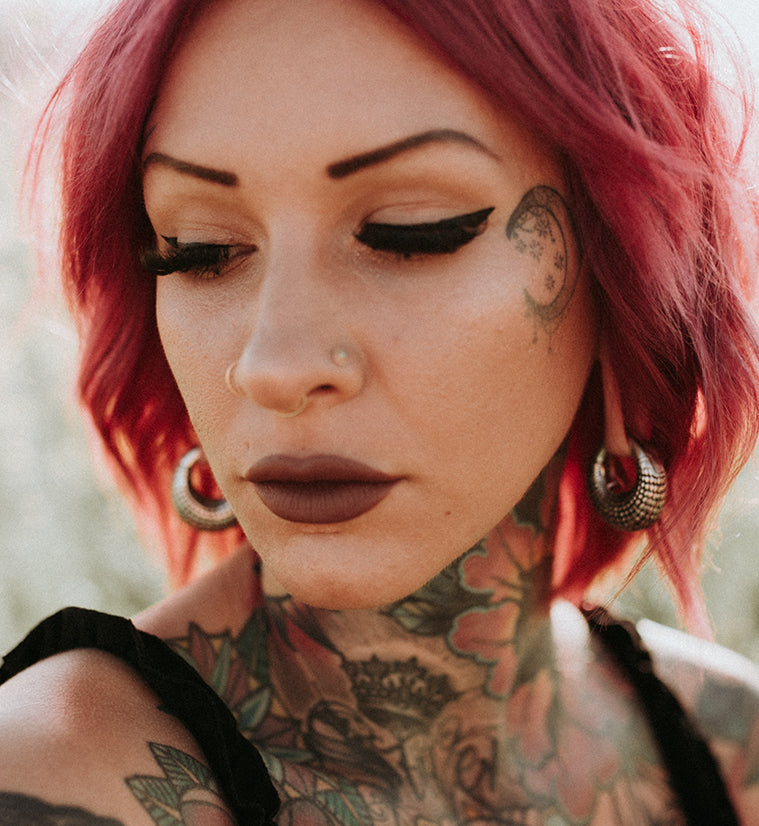 Atom Ring White Brass Hinged Ear Weights