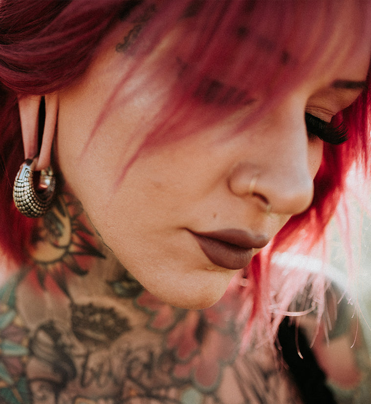 Atom Ring White Brass Hinged Ear Weights