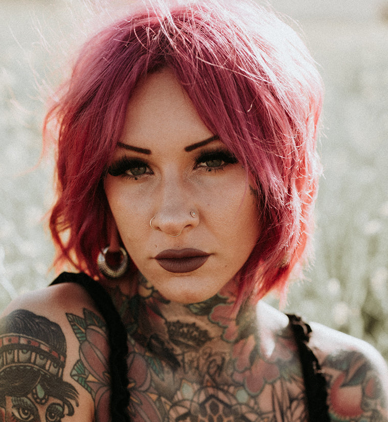 Atom Ring White Brass Hinged Ear Weights