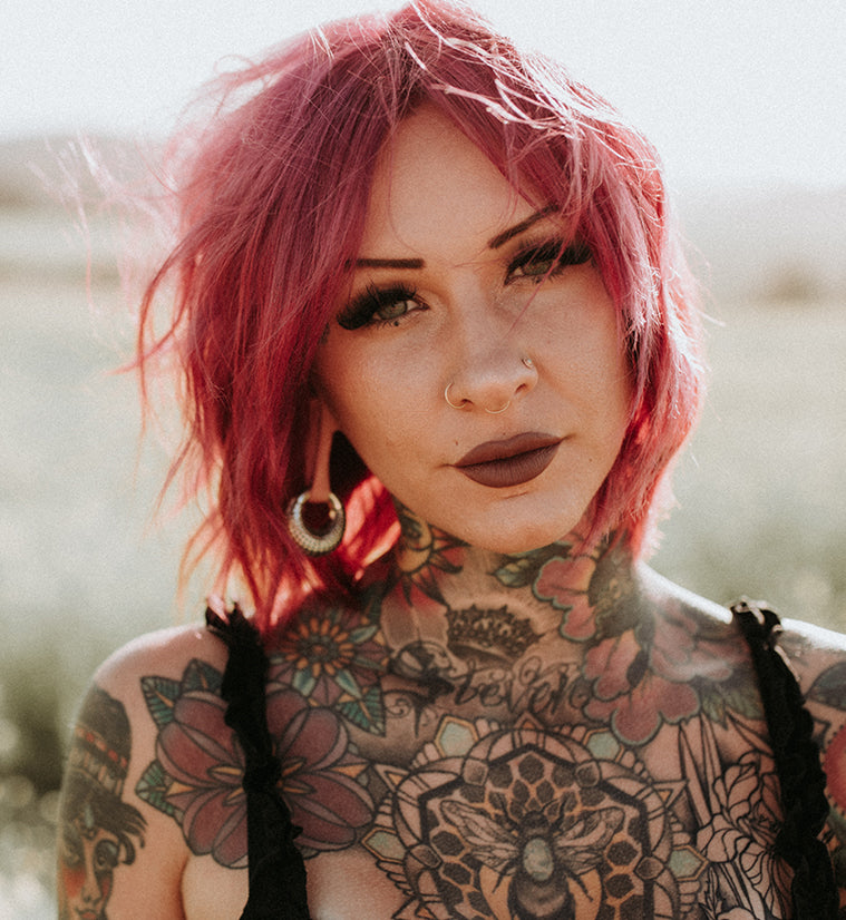 Atom Ring White Brass Hinged Ear Weights