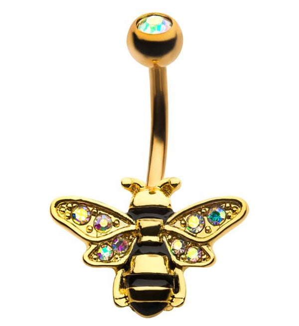 Gold PVD Aurora Bumblebee Belly Ring