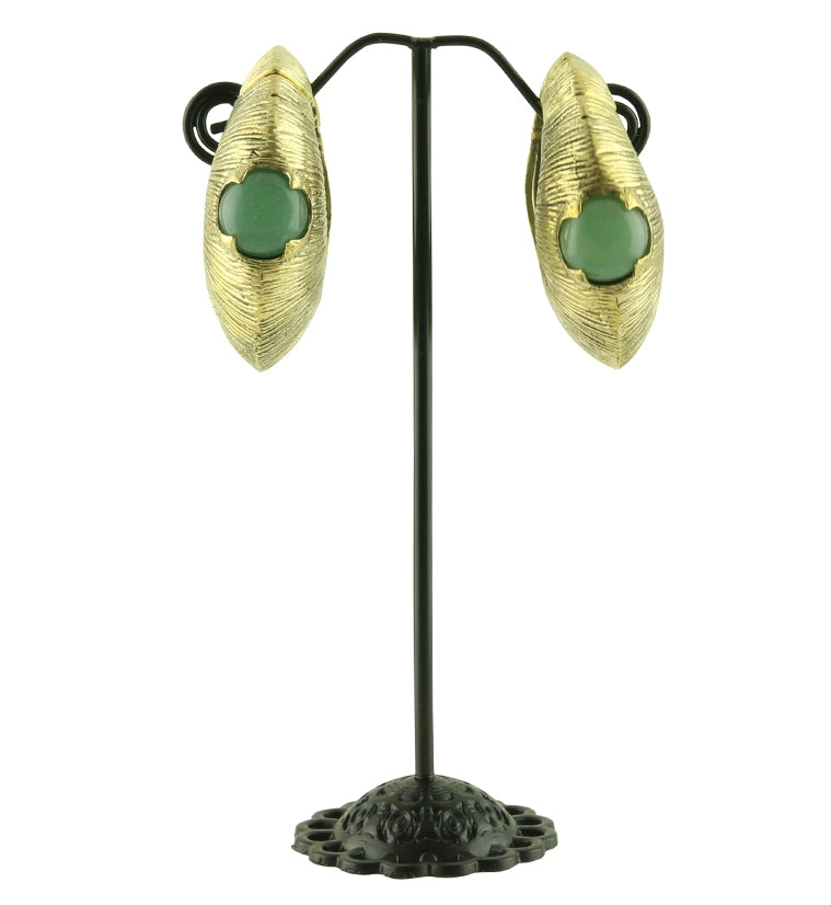 Frontier Aventurine Stone Hinged Ear Weights