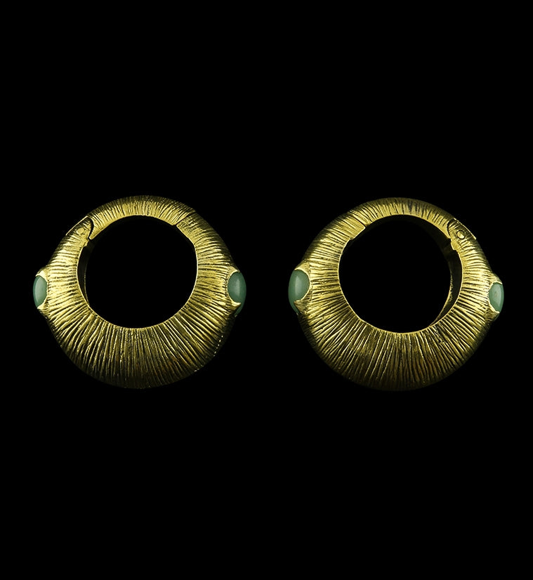 Frontier Aventurine Stone Hinged Ear Weights