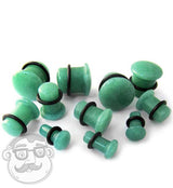 Jade Single Flare Stone Plugs