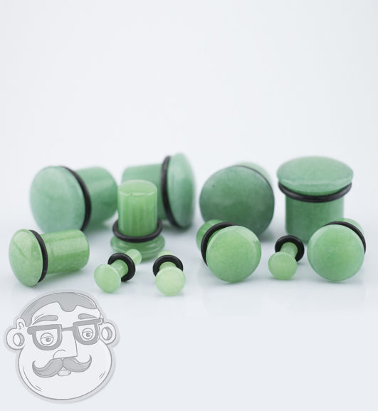 Jade Single Flare Stone Plugs