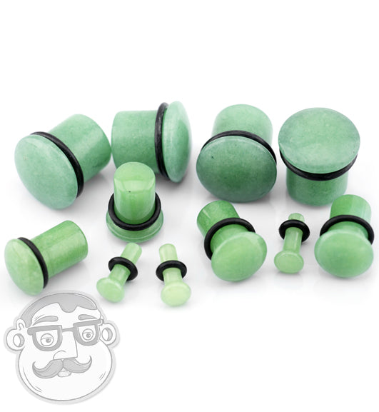 Jade Single Flare Stone Plugs