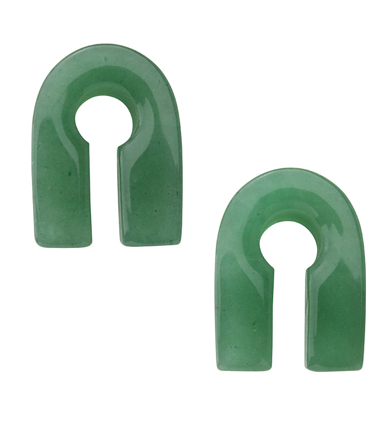 Green Aventurine Stone Key Square Ear Weights