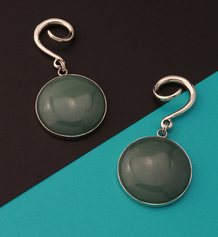 Grand Aventurine Stone Hanging Ear Weights
