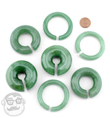 Green Aventurine Stone Hoop Plugs