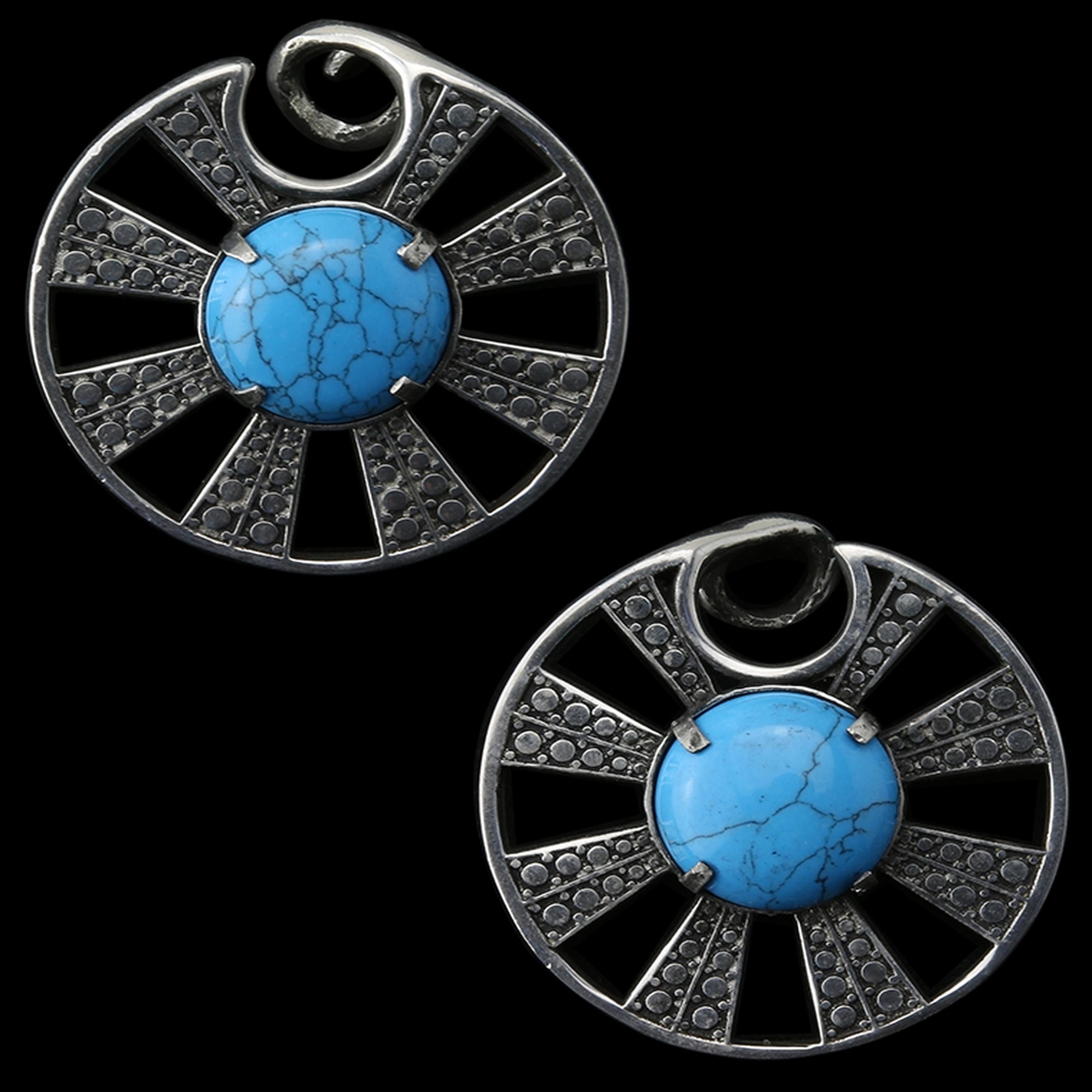 Awry Turquoise Howlite Stone Ear Weights