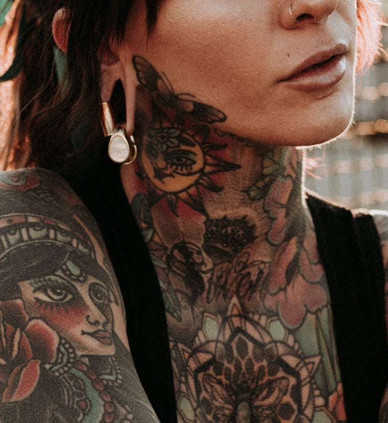 MOP Keyhole Brass Ear Weights