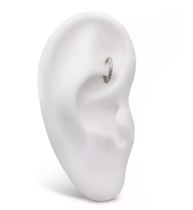 Band CZ Titanium Hinged Segment Ring