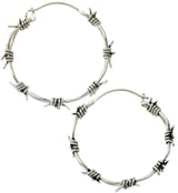 Barbed Wire White Brass Ear Weights
