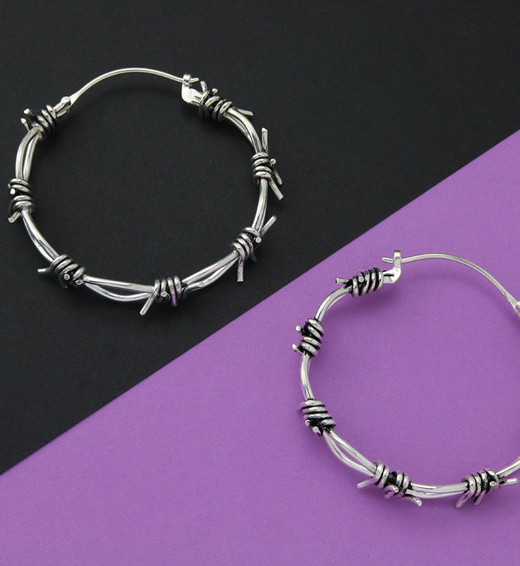 Barbed Wire White Brass Ear Weights