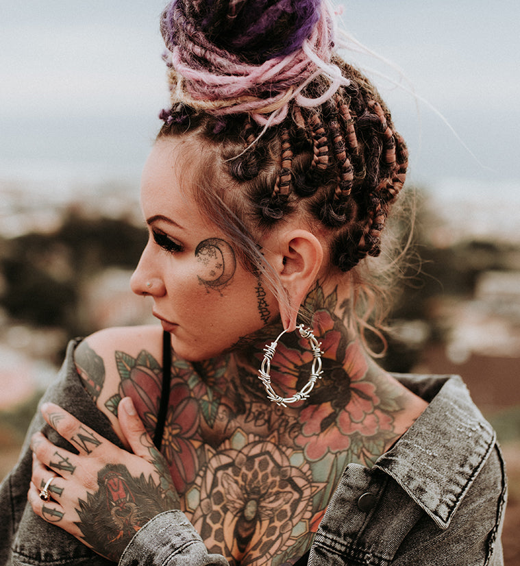 Barbed Wire White Brass Ear Weights