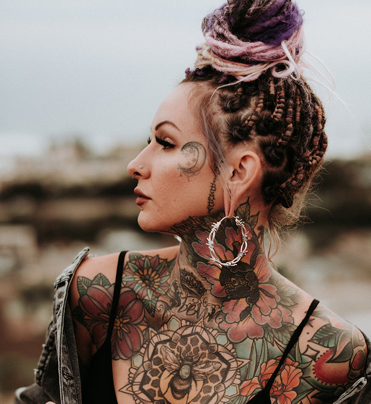 Barbed Wire White Brass Ear Weights