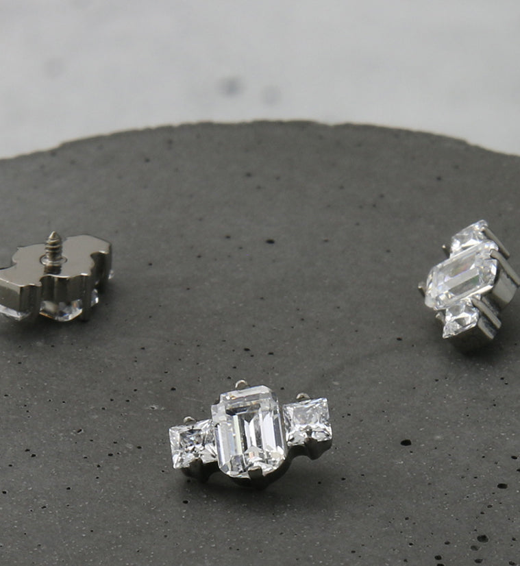 Baronial CZ Internally Threaded Titanium Top