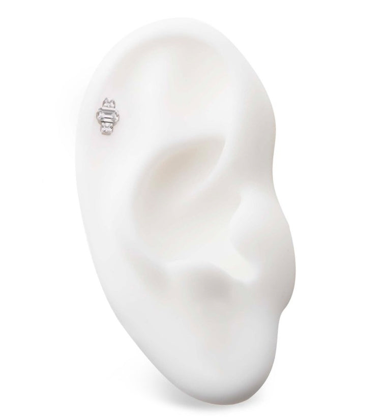 Baronial CZ Threadless Titanium Top