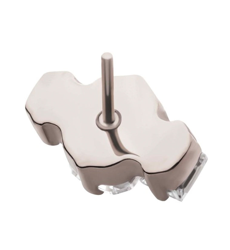 Baronial CZ Threadless Titanium Top