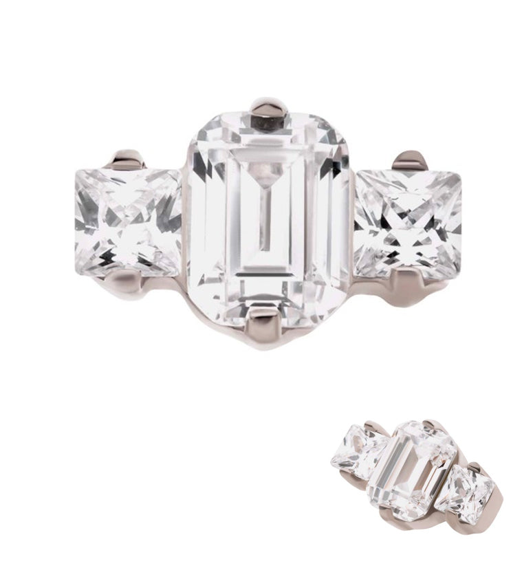 Baronial CZ Threadless Titanium Top