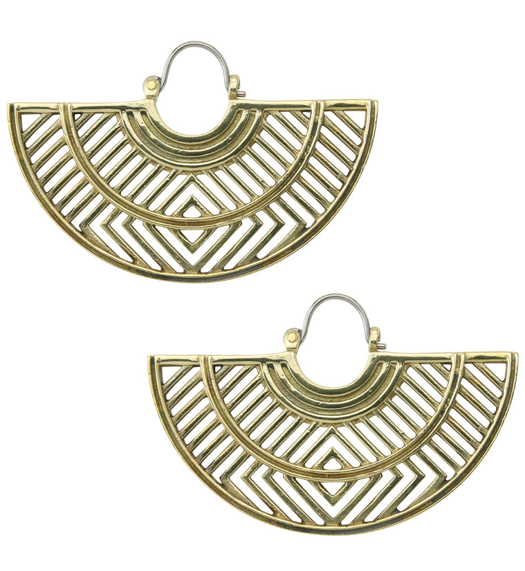 Barred Brass Hangers - Earrings