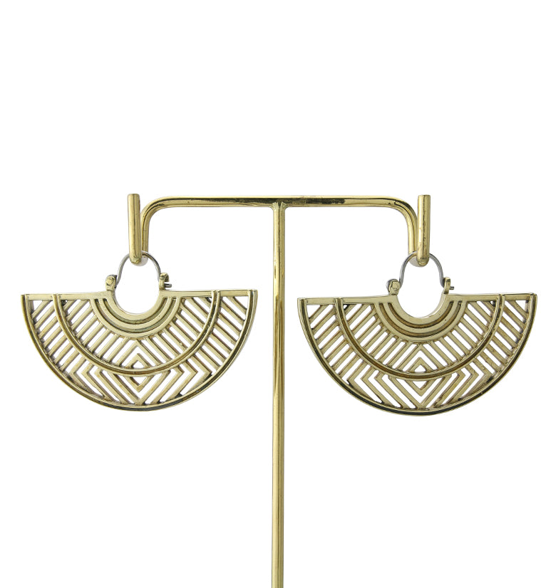 Barred Brass Hangers - Earrings