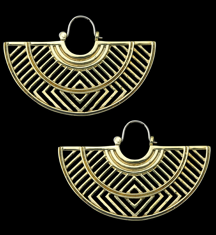 Barred Brass Hangers - Earrings