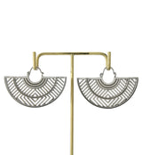 Barred White Brass Hangers - Earrings