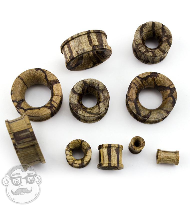 Batik Wood Concave Tunnel Plugs