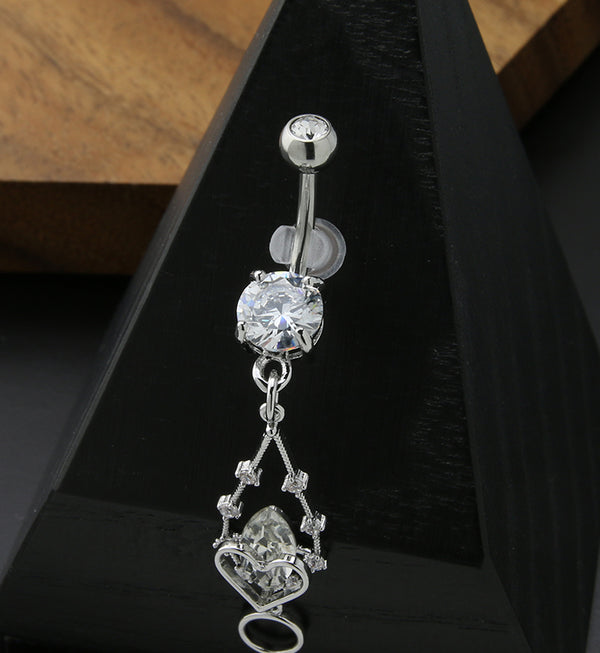 Beacon Clear CZ Stainless Steel Belly Button Ring
