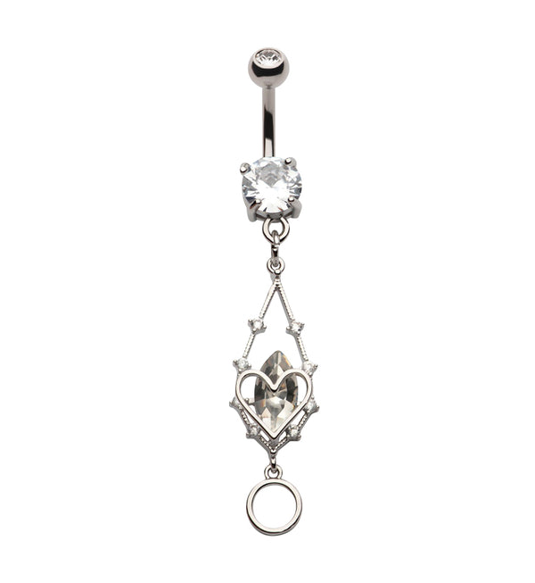 Beacon Clear CZ Stainless Steel Belly Button Ring
