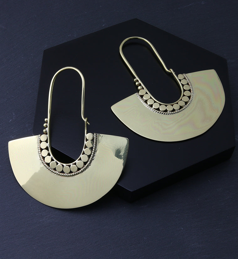 Beaded Arc Brass Hangers / Earrings