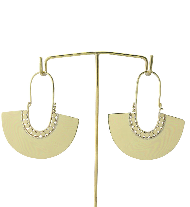 Beaded Arc Brass Hangers / Earrings