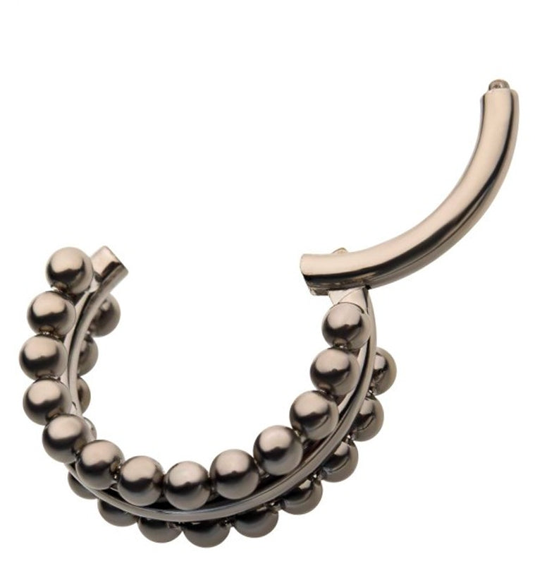 Titanium Hinged Peak Beaded Segment Ring