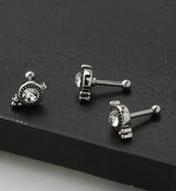 Beaded CZ Cartilage Barbell