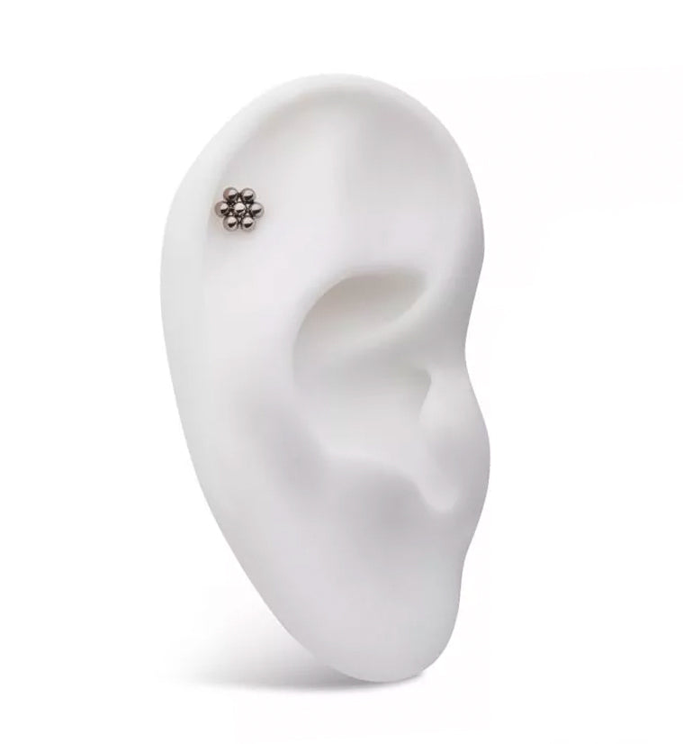 Beaded Hexagon Threadless Titanium Top