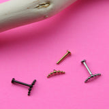 Gold PVD Track CZ Labret Post