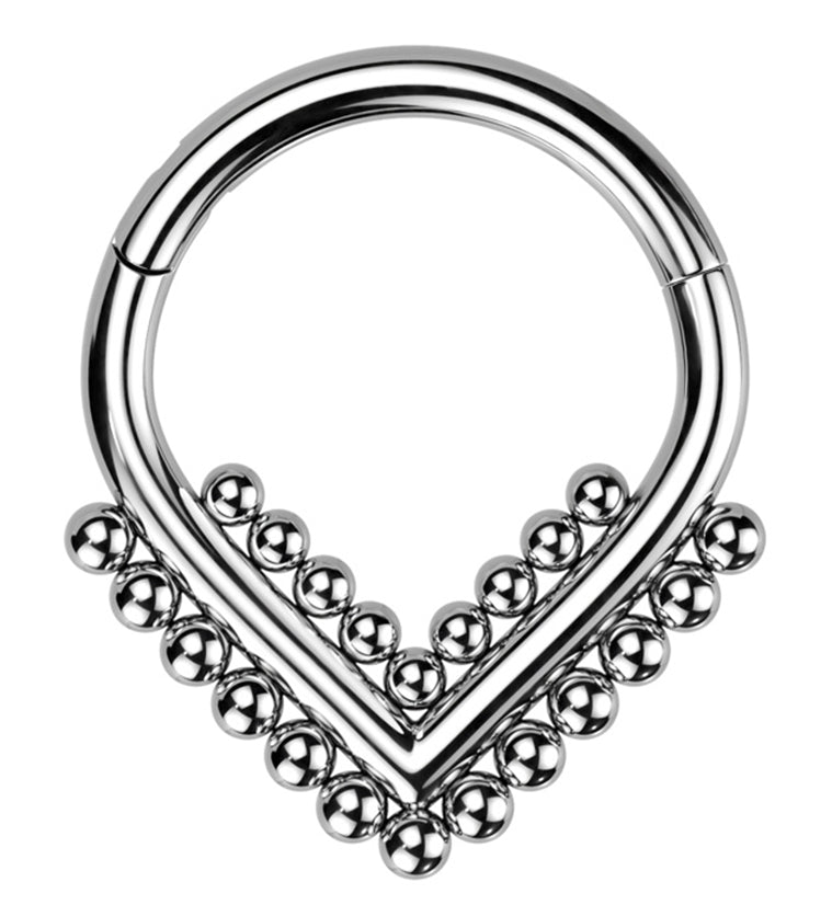 Beaded Point Titanium Hinged Segment Ring
