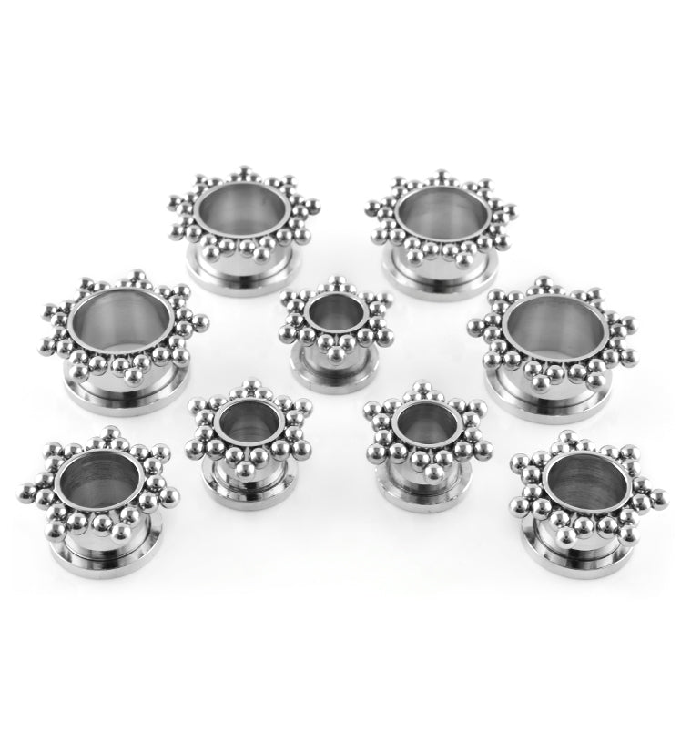 Beaded Rim Stainless Steel Tunnel Plugs