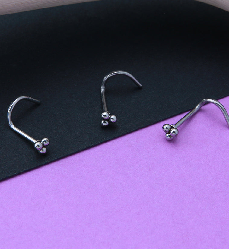 Beaded Triad Nose Screw Ring