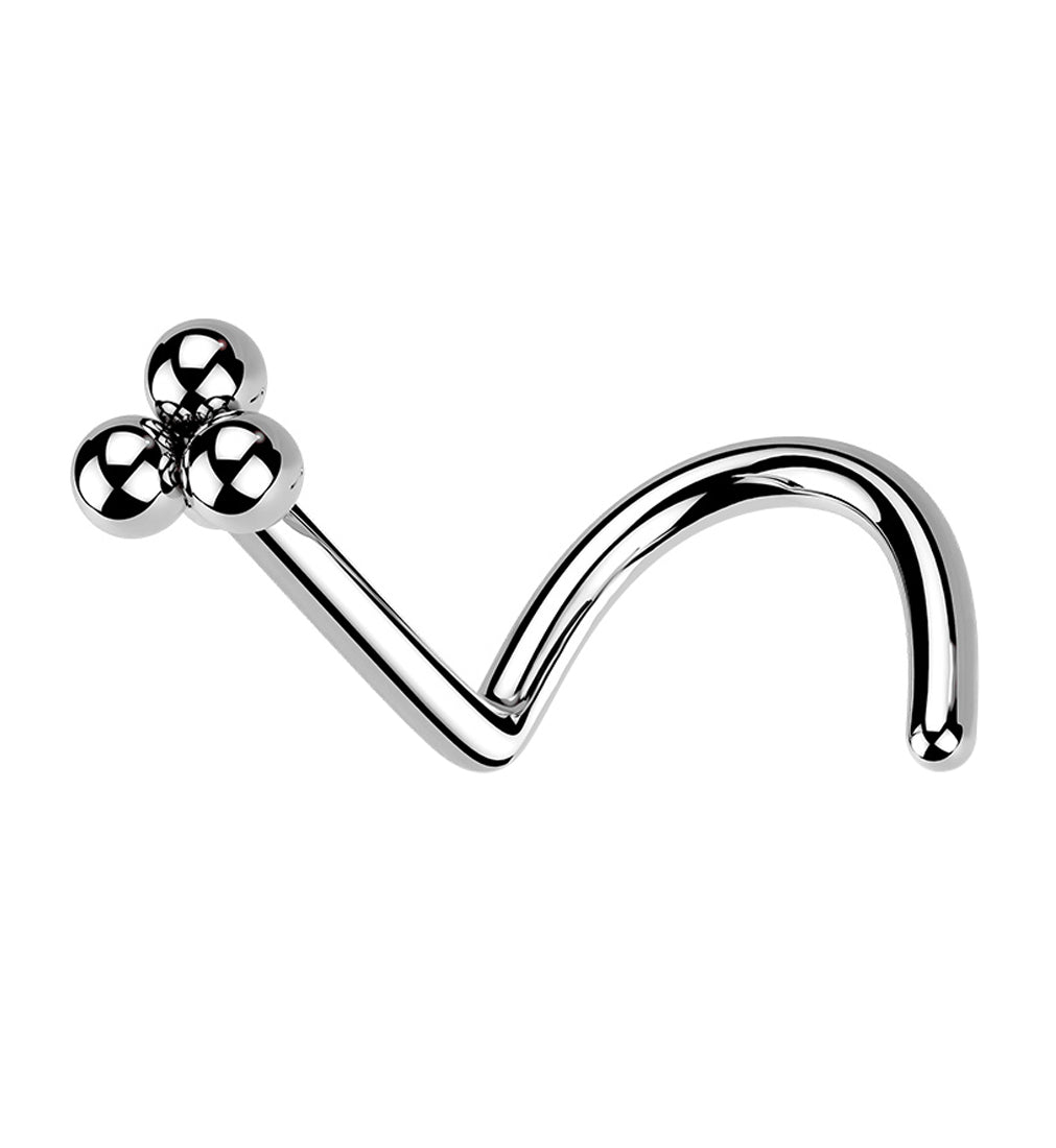 Beaded Triad Nose Screw Ring