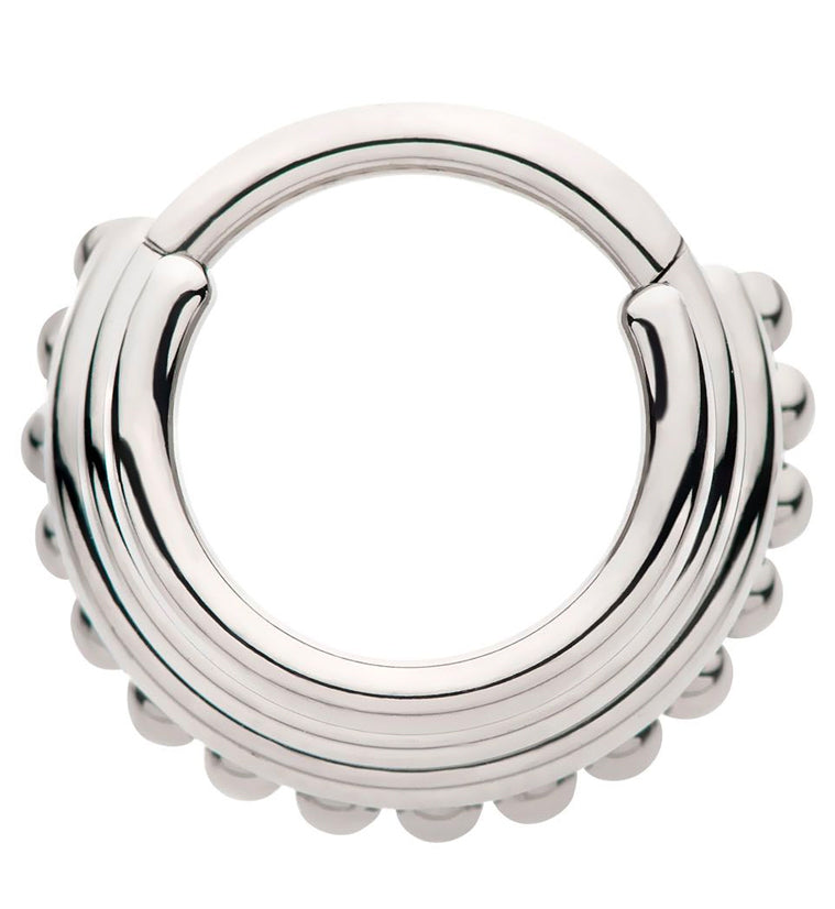 Beaded Triple Band Titanium Hinged Segment Ring